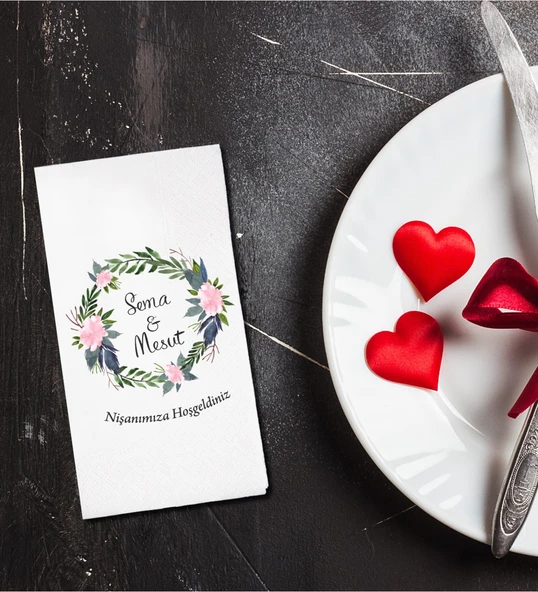 Kişiye Özel Baskılı Peçete Söz Nişan Peçetesi 25 Adet ürün görseli 1