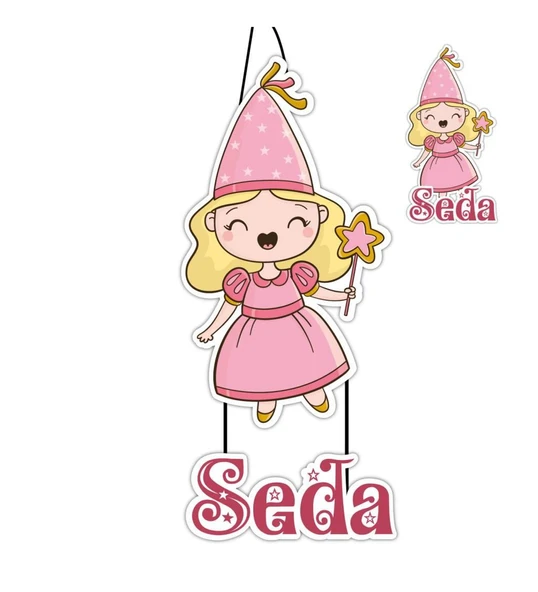 Kişiye Özel Bebek Kapı Süsü Ve 50 Adet Magnet Seti Prenses ürün görseli