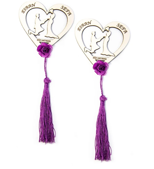 İsme Özel Ahşap Magnet Kına, Nikah, Nişan, Düğün Hatırası - 25 Adet ürün görseli 1