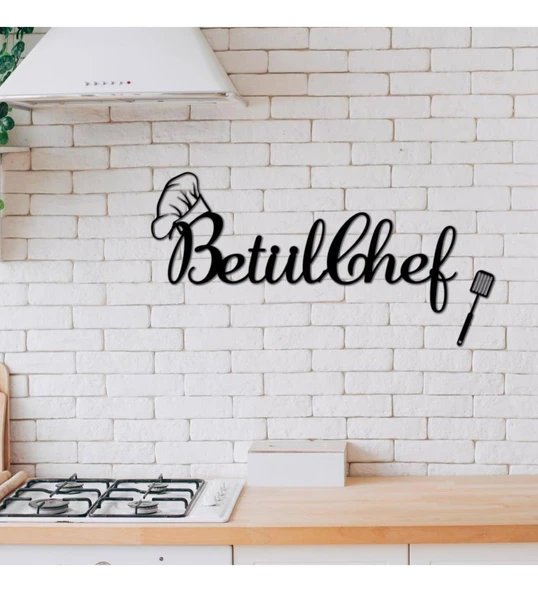 Ahşap Dekoratif Mutfak Aynası İsme Özel Duvar Süsü ürün görseli 1