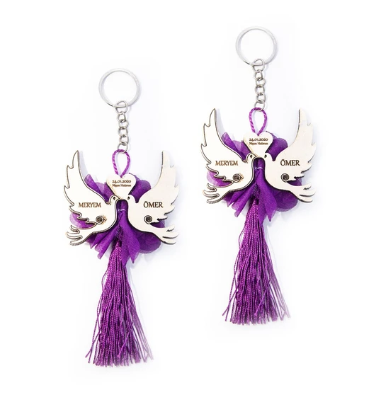 İsme Özel Ahşap Magnet Kına, Nikah, Nişan, Düğün Hatırası - 25 Adet ürün görseli 1