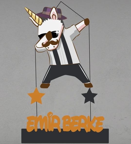 Meşgalem Cool Zürafa Temalı Kişiye Özel Kapı Süsü ürün görseli