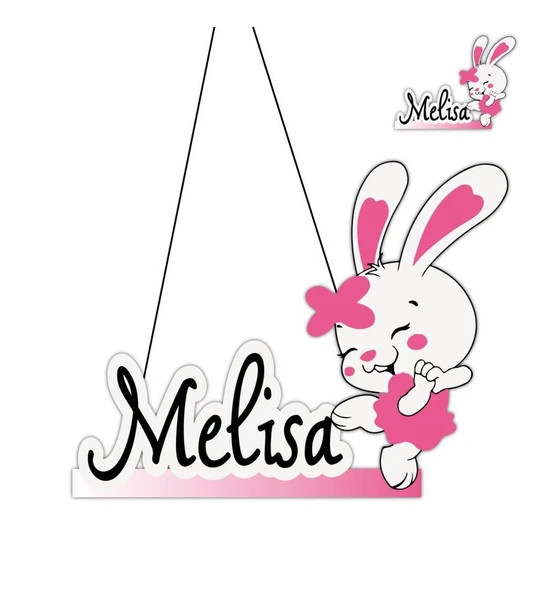 Kişiye Özel Bebek Kapı Süsü Ve 50 Adet Magnet Seti Tavşan Bebek ürün görseli