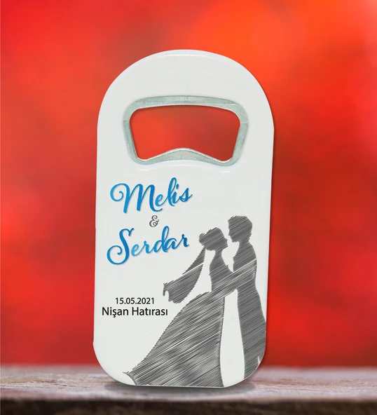 Kişiye Özel Küçük Açacak Magnet 4.5x 9cm 30 Adet Söz, Nişan, Nikah Hatırası ürün görseli 1