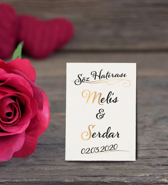 İsme Özel Söz, Nişan Hatırası Ahşap Magnet 50 Adet ürün görseli 1