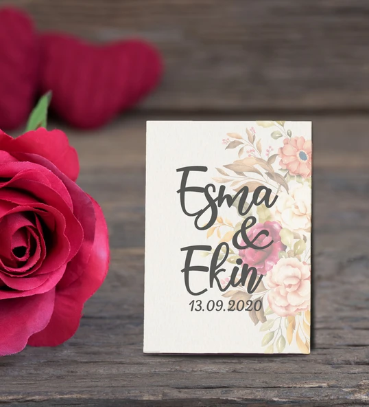 İsme Özel Söz, Nişan Hatırası Ahşap Magnet 50 Adet ürün görseli 1