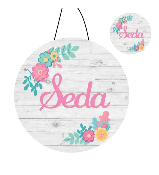 Kişiye Özel Kapı Süsü Ve 50 Adet Magnet Pembe Renkli ürün görseli