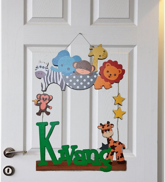 Meşgalem Hayvanat Bahçesi Temalı Kişiye Özel Kapı Süsü - Resim 2