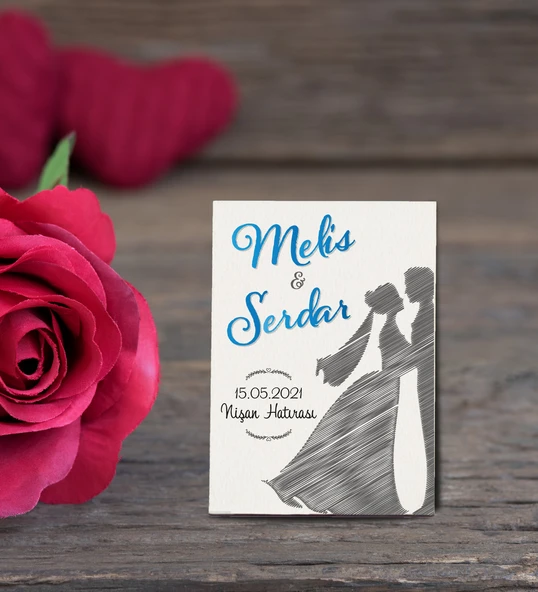 İsme Özel Söz, Nişan Hatırası Ahşap Magnet 50 Adet ürün görseli 1