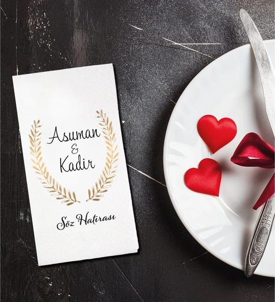 Kişiye Özel Baskılı Peçete Söz Nişan Peçetesi 25 Adet ürün görseli 1