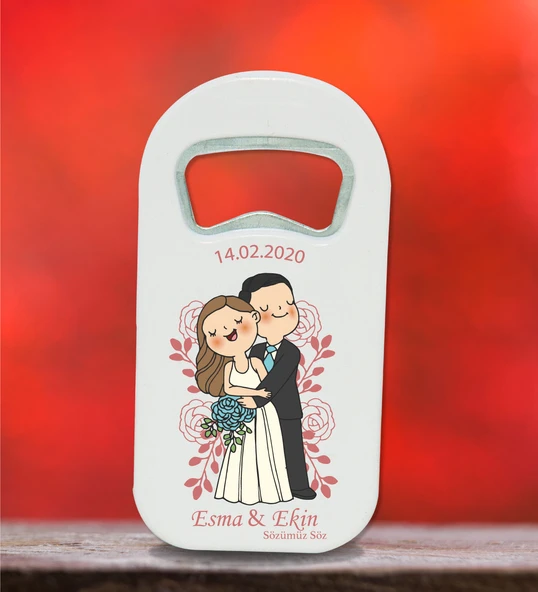 Kişiye Özel Küçük Açacak Magnet 4.5x 9cm 30 Adet Söz, Nişan, Nikah Hatırası ürün görseli 1