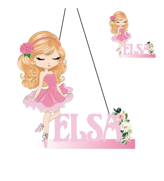 Kişiye Özel Bebek Kapı Süsü Ve 50 Adet Magnet Seti Balerin Bebek ürün görseli