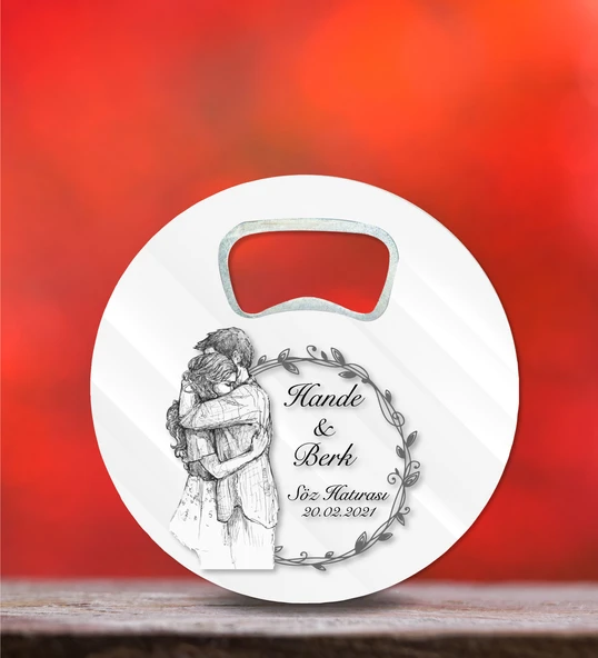 Kişiye Özel Açacak Magnet 8x8cm 30 Adet Söz, Nişan, Kına, Nikah Hatırası ürün görseli 1
