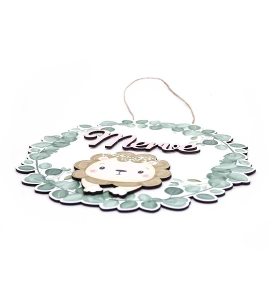 Kişiye Özel Tatlı Fil Kapı Süsü 30x30cm - Resim 3