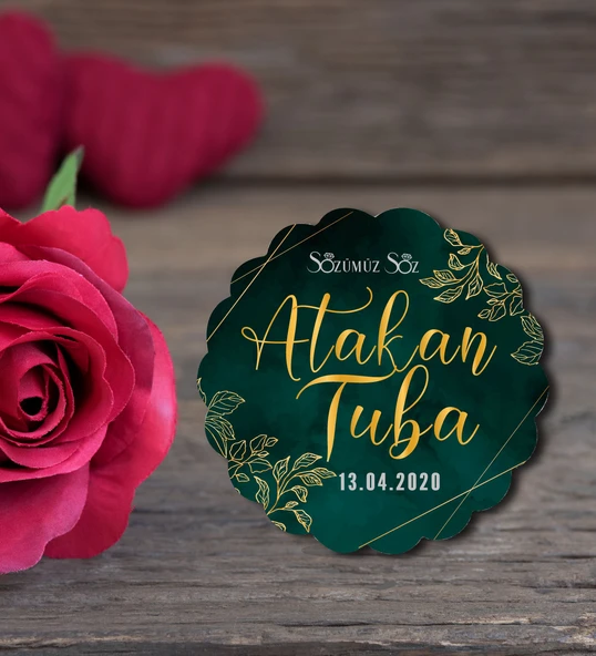 İsme Özel Söz, Nişan Hatırası Ahşap Magnet 50 Adet ürün görseli 1