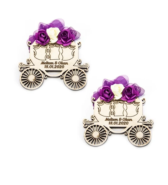 İsme Özel Ahşap Magnet Kına, Nikah, Nişan, Düğün Hatırası - 25 Adet ürün görseli 1