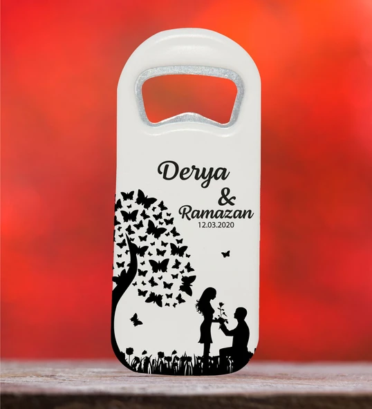 Kişiye Özel Uzun Açacak Magnet 4.5x11cm 30 Adet Söz, Nişan, Kına, Nikah Hatırası ürün görseli 1