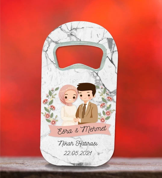 Kişiye Özel Küçük Açacak Magnet 4.5x 9cm 30 Adet Söz, Nişan, Nikah Hatırası ürün görseli 1