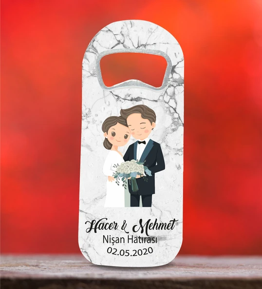 Kişiye Özel Uzun Açacak Magnet 4.5x11cm 30 Adet Söz, Nişan, Kına, Nikah Hatırası ürün görseli 1