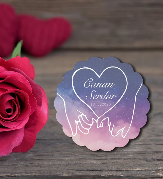 İsme Özel Söz, Nişan Hatırası Ahşap Magnet 50 Adet ürün görseli 1
