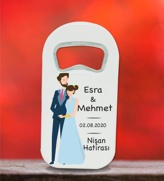 Kişiye Özel Küçük Açacak Magnet 4.5x 9cm 30 Adet Söz, Nişan, Nikah Hatırası ürün görseli 1