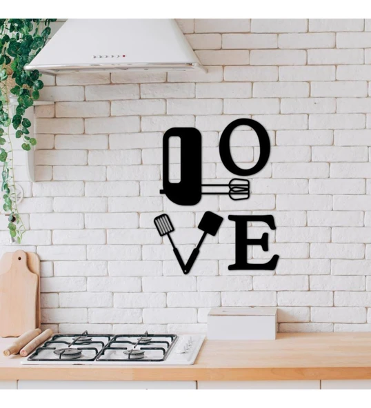 Ahşap Dekoratif Mutfak Aynası İsme Özel Siyah Renk Duvar Süsü - 2 ürün görseli 1