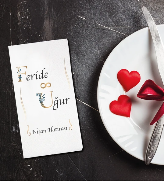 Kişiye Özel Baskılı Peçete Söz Nişan Peçetesi 25 Adet ürün görseli 1