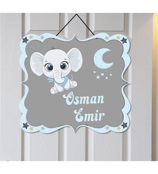 Meşgalem Kişiye Özel Küçük Fil  Kapı Süsü ürün görseli