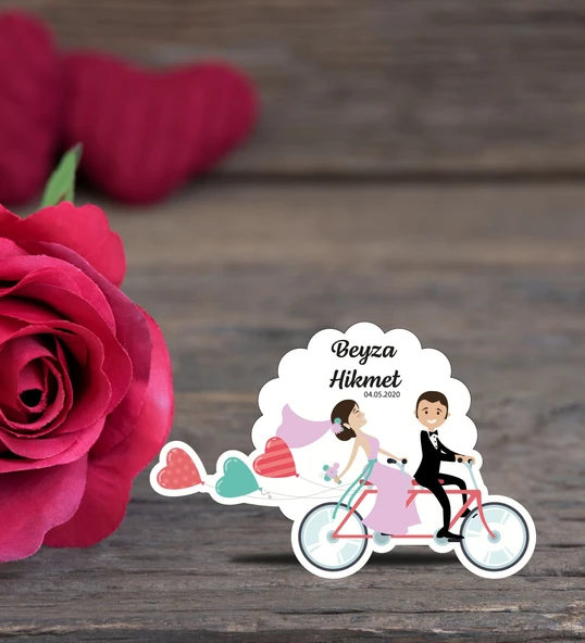 İsme Özel Söz, Kına, Nikah, Nişan, Düğün Hatırası Ahşap Magnet ürün görseli 1