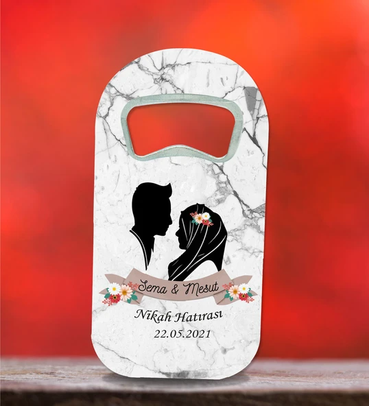 Kişiye Özel Küçük Açacak Magnet 4.5x 9cm 30 Adet Söz, Nişan, Nikah Hatırası