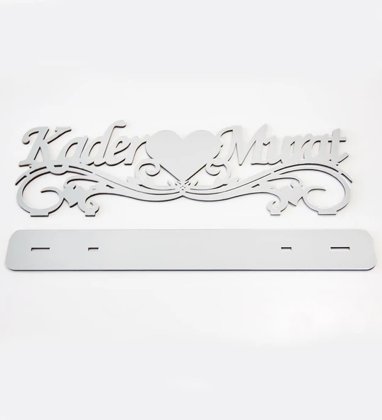 Pleksi İsimlik Gümüş Masaüstü Ve Ayaklı Söz Nişan Düğün - Resim 2