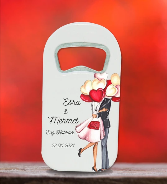 Kişiye Özel Küçük Açacak Magnet 4.5x 9cm 30 Adet Söz, Nişan, Nikah Hatırası ürün görseli 1