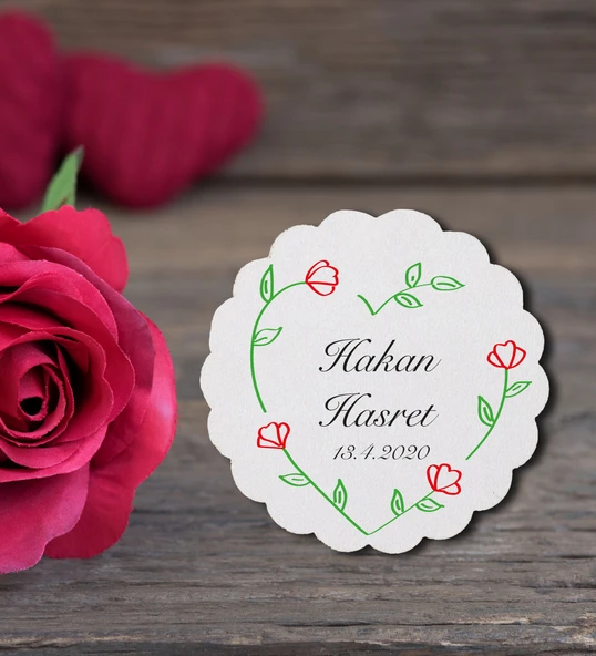 İsme Özel Söz, Nişan Hatırası Ahşap Magnet 50 Adet ürün görseli 1