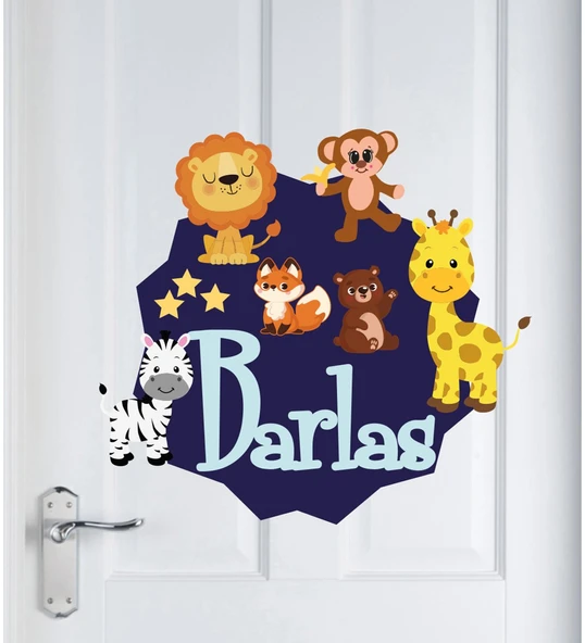 Meşgalem Hayvanat Bahçesi Temalı Kişiye Özel Kapı Süsü ürün görseli