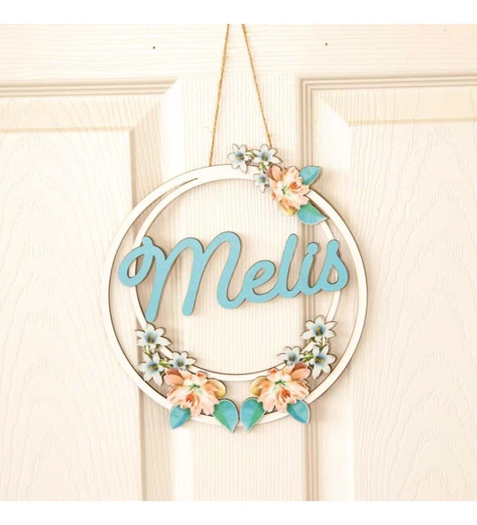 Meşgalem Çiçek ve El Yazısı Temalı Kişiye Özel Kapı Süsü - Resim 3