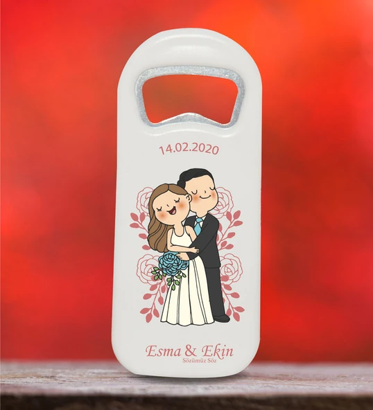Kişiye Özel Uzun Açacak Magnet 4.5x11cm 30 Adet Söz, Nişan, Kına, Nikah Hatırası - 1