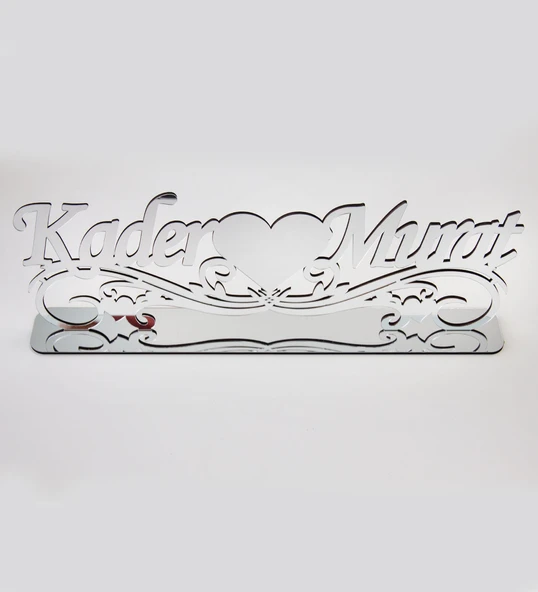 Pleksi İsimlik Gümüş Masaüstü Ve Ayaklı Söz Nişan Düğün ürün görseli 1