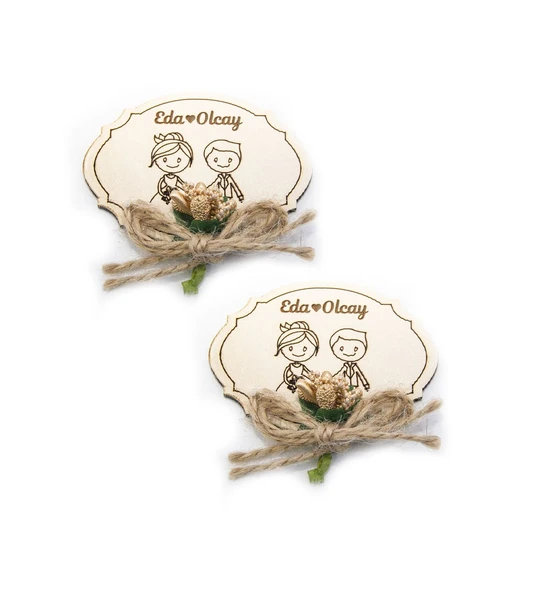 İsme Özel Ahşap Magnet Kına, Nikah, Nişan, Düğün Hatırası - 25 Adet ürün görseli 1