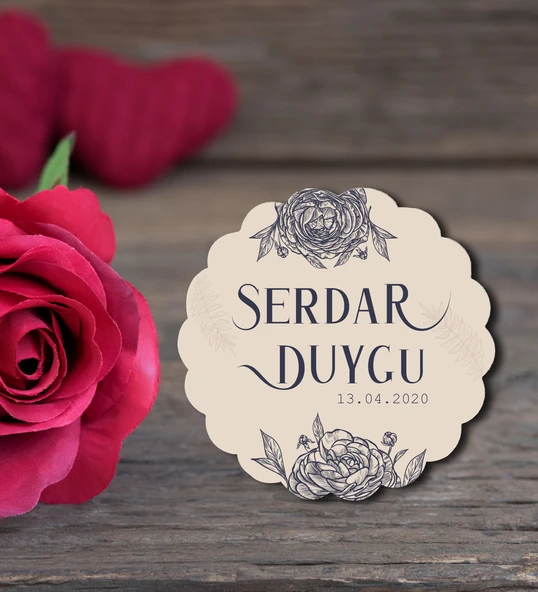 İsme Özel Söz, Nişan Hatırası Ahşap Magnet 50 Adet ürün görseli 1