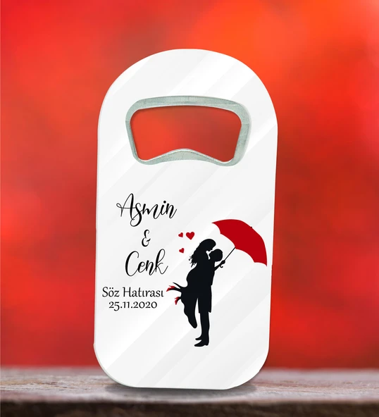 Kişiye Özel Küçük Açacak Magnet 4.5x 9cm 30 Adet Söz, Nişan, Nikah Hatırası ürün görseli 1