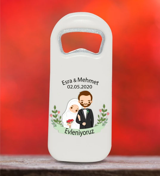 Kişiye Özel Uzun Açacak Magnet 4.5x11cm 30 Adet Söz, Nişan, Kına, Nikah Hatırası ürün görseli 1