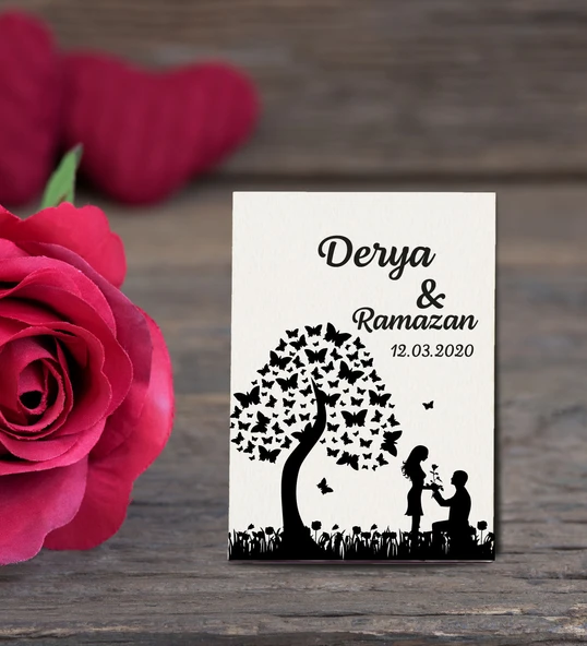 İsme Özel Söz, Nişan Hatırası Ahşap Magnet 50 Adet ürün görseli 1