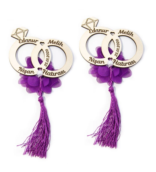 İsme Özel Ahşap Magnet Kına, Nikah, Nişan, Düğün Hatırası - 25 Adet ürün görseli 1