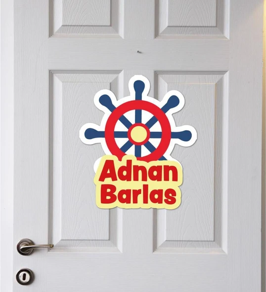 Meşgalem Denizci Direksiyonu Temalı Kişiye Özel Kapı Süsü ürün görseli