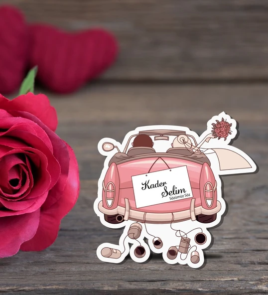 İsme Özel Söz, Kına, Nikah, Nişan, Düğün Hatırası Ahşap Magnet ürün görseli 1