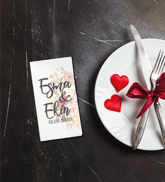 Kişiye Özel Baskılı Peçete Söz Nişan Peçetesi 25 Adet ürün görseli 1