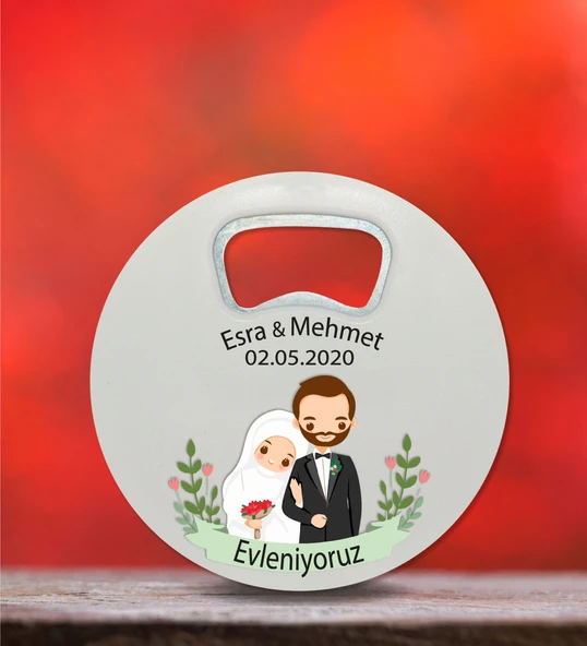 Kişiye Özel Açacak Magnet 8x8cm 30 Adet Söz, Nişan, Kına, Nikah Hatırası ürün görseli 1