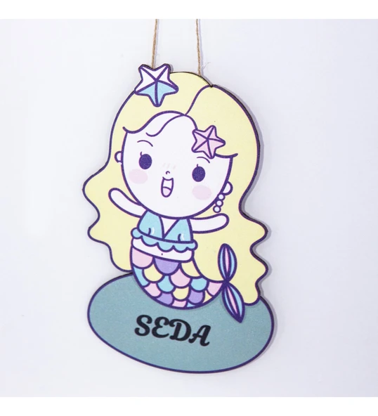 Meşgalem Balık Kız Temalı Kişiye Özel Kapı Süsü - 2