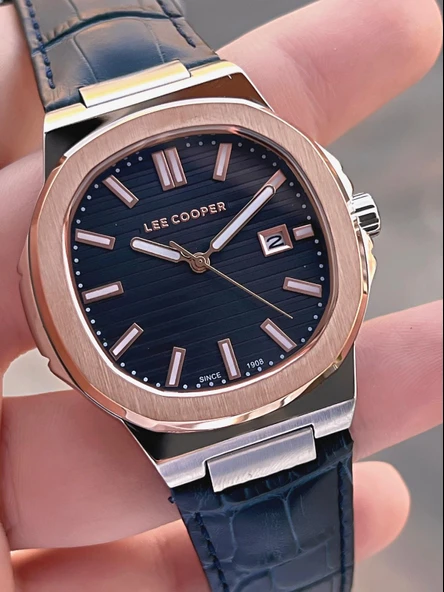 Lee Cooper Deri Kordon Takvimli Kadran 5 Atm Suya Dayanıklı 2 Yıl Garantili Erkek Kol Saati ELC.599 - Resim 3