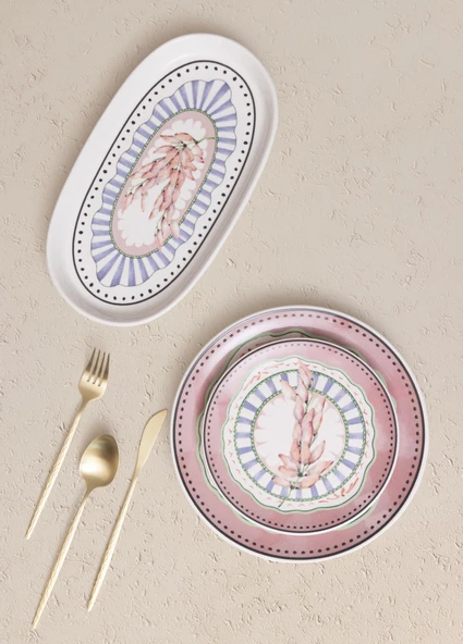 The Mia Spring Pasta Tabağı 6lı Set 19 cm SPR0002 - Resim 7